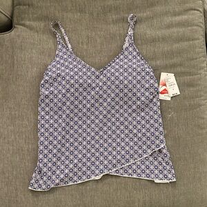 NWT Lands' End Purple and White Swim Top